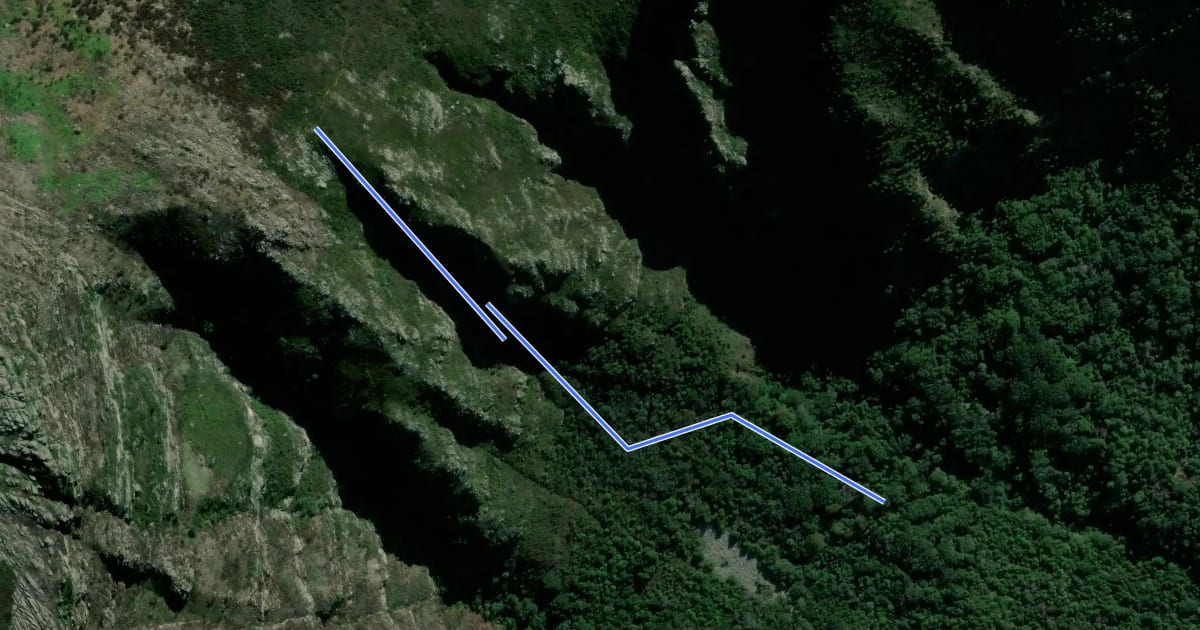 Маршрут Newlands Ravine на спутниковом снимке