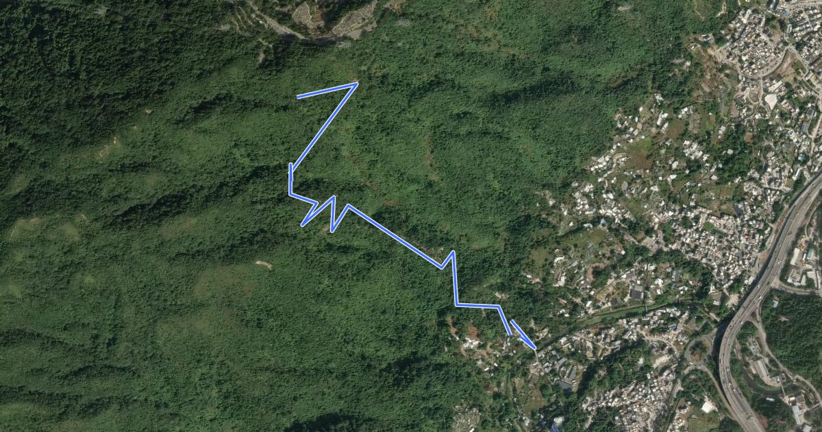Маршрут Ngau Kwu Leng Hiking Trail на спутниковом снимке