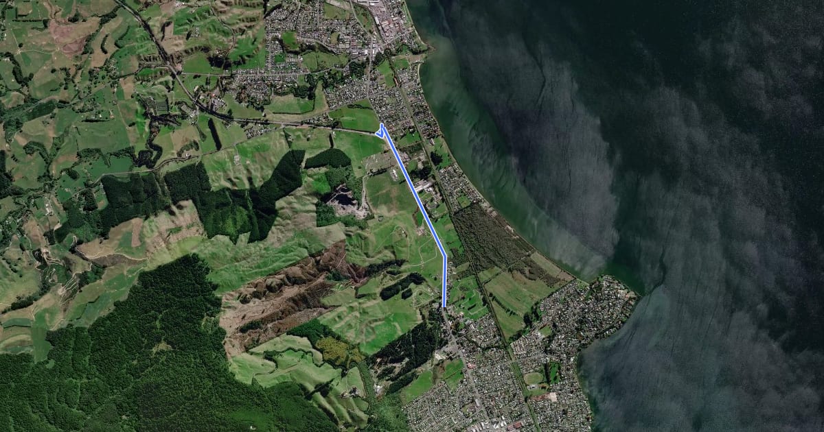 Маршрут Ngongotahā Shared Path на спутниковом снимке