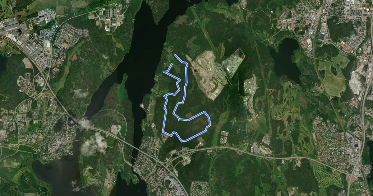 Маршрут Ängsjö Grön 10km на спутниковом снимке
