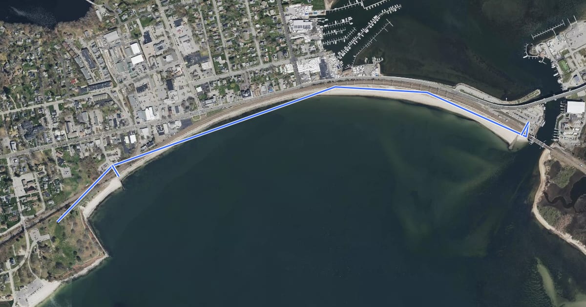 Маршрут Niantic Boardwalk на спутниковом снимке