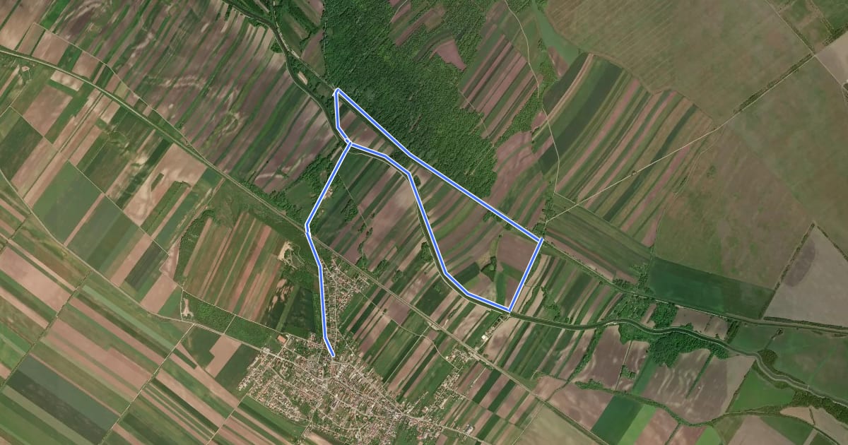 Маршрут Nickelsdorfer Rad-, Lauf- und Wanderstrecke L5 на спутниковом снимке