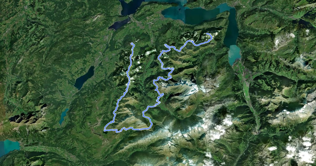 Маршрут Nidwaldner Höhenweg на спутниковом снимке