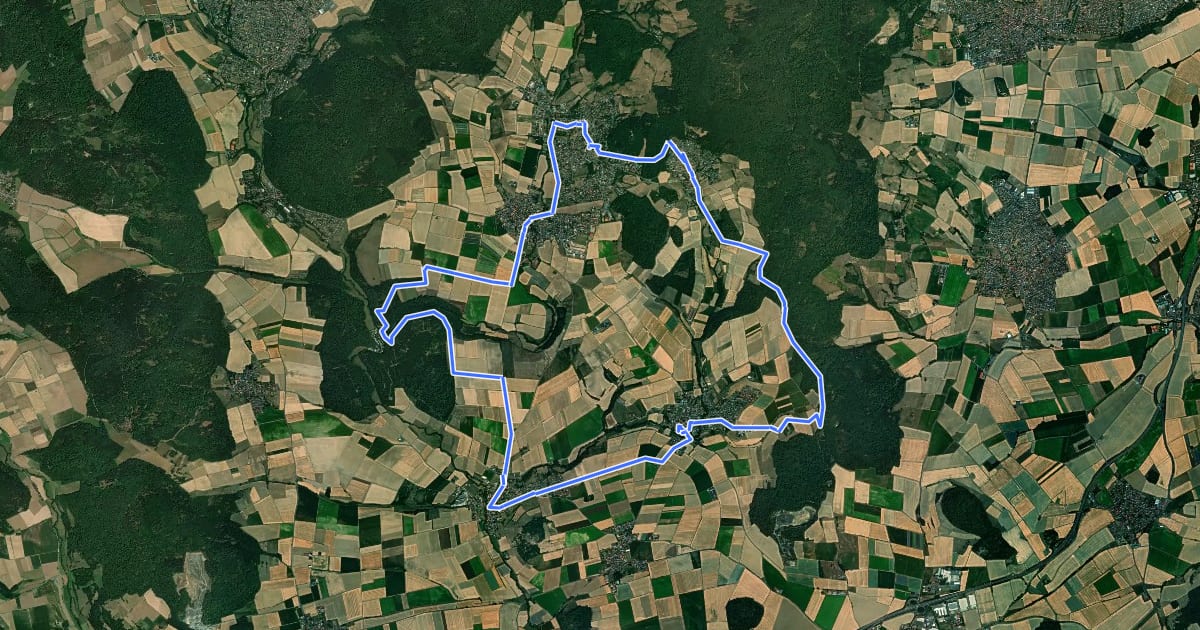 Маршрут Niedenstein, N7 - Chattenweg на спутниковом снимке