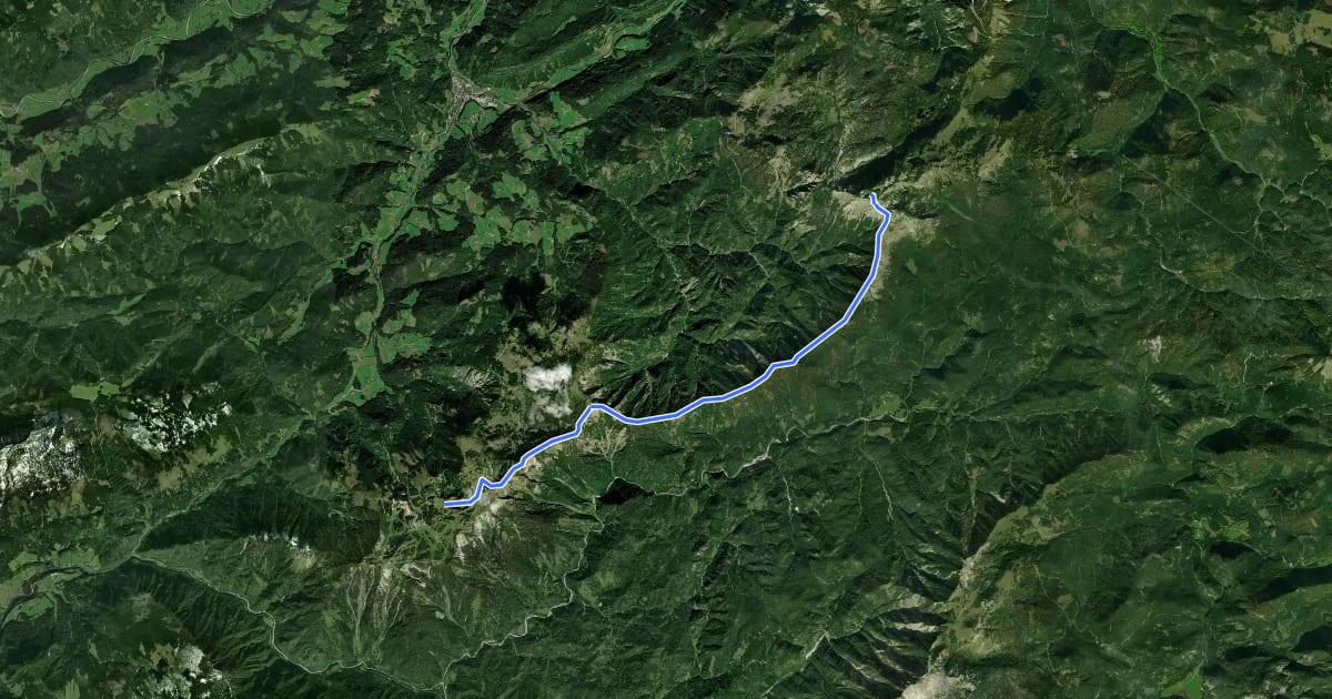 Маршрут Niederösterreichischer Alpinweg на спутниковом снимке