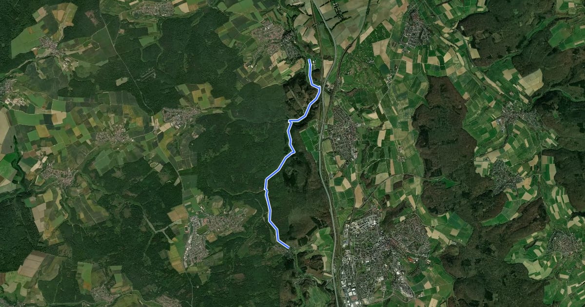 Маршрут Niederauroff - Wallrabenstein на спутниковом снимке