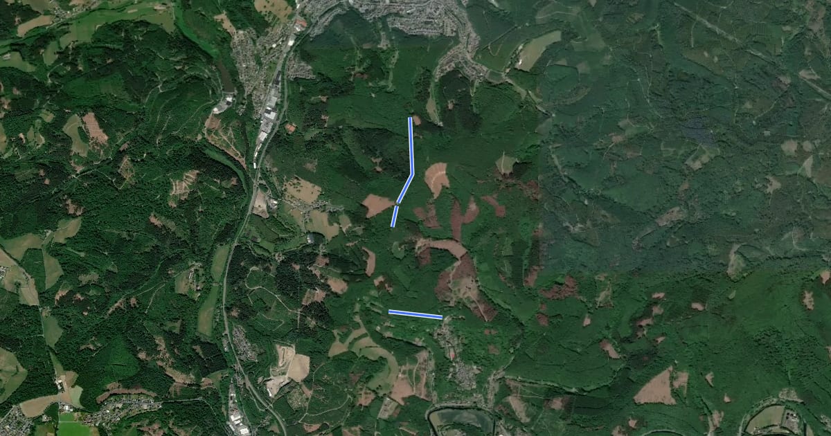 Маршрут Niederfischbach Rundweg N16 на спутниковом снимке