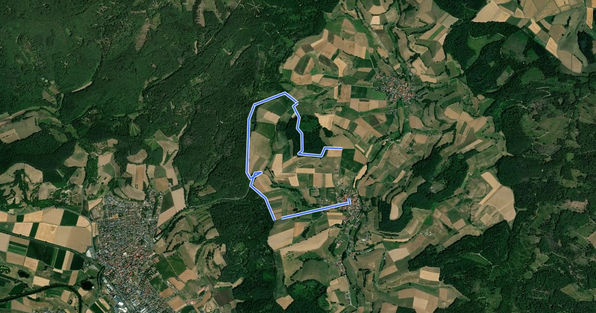 Маршрут Niedergude Rundweg N1 на спутниковом снимке