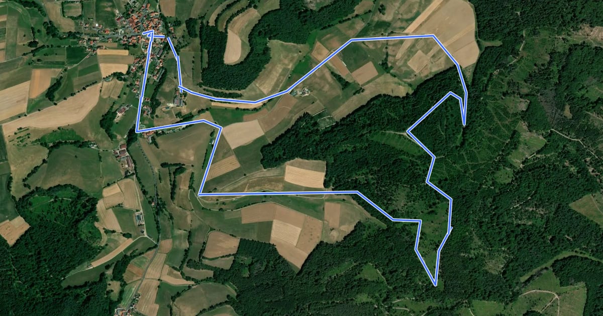 Маршрут Niedergude Rundweg N3 на спутниковом снимке