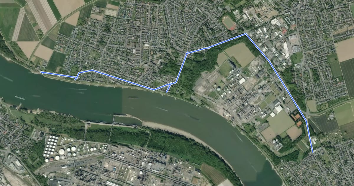 Маршрут Niederkassel (19) - Niederkassel (20) на спутниковом снимке