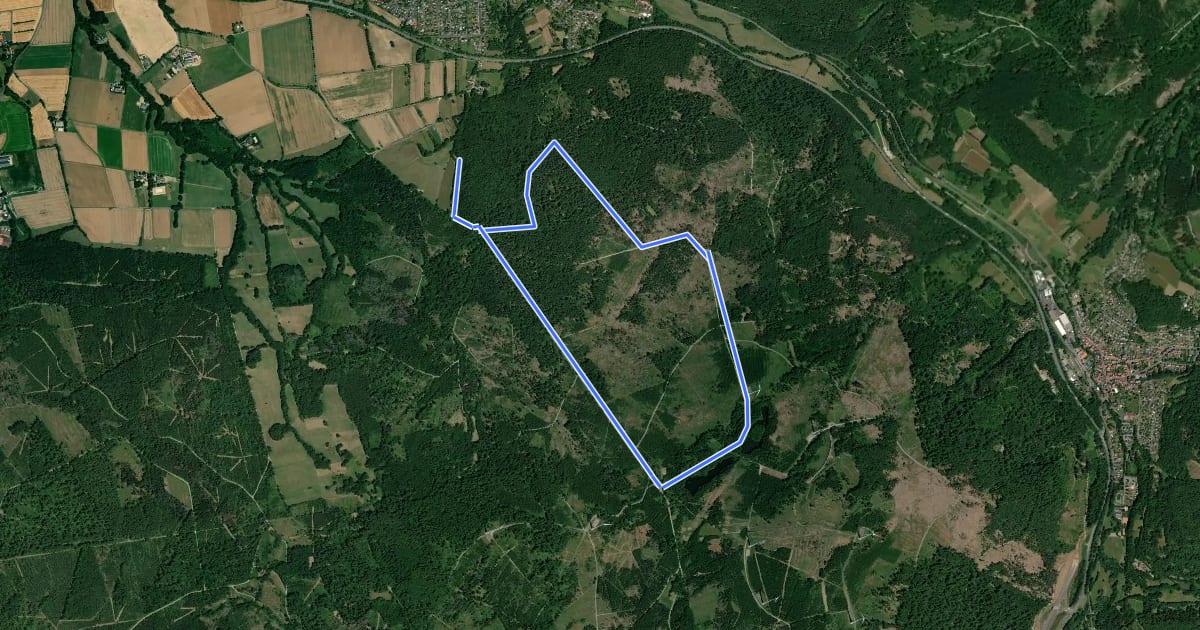 Маршрут Niederkaufungen, Rundweg 28 на спутниковом снимке