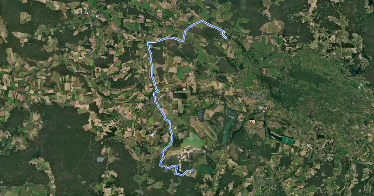 Маршрут Niederlausitz-Spreewald-Radweg на спутниковом снимке