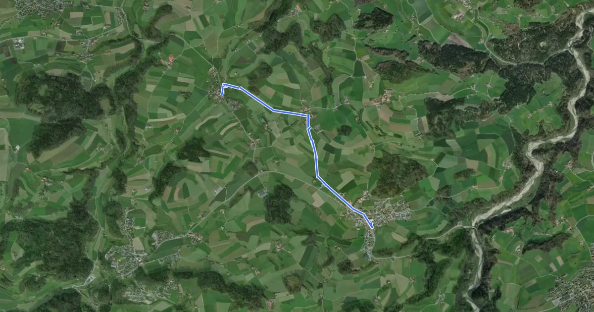 Маршрут Niedermuhren - Heitenried на спутниковом снимке