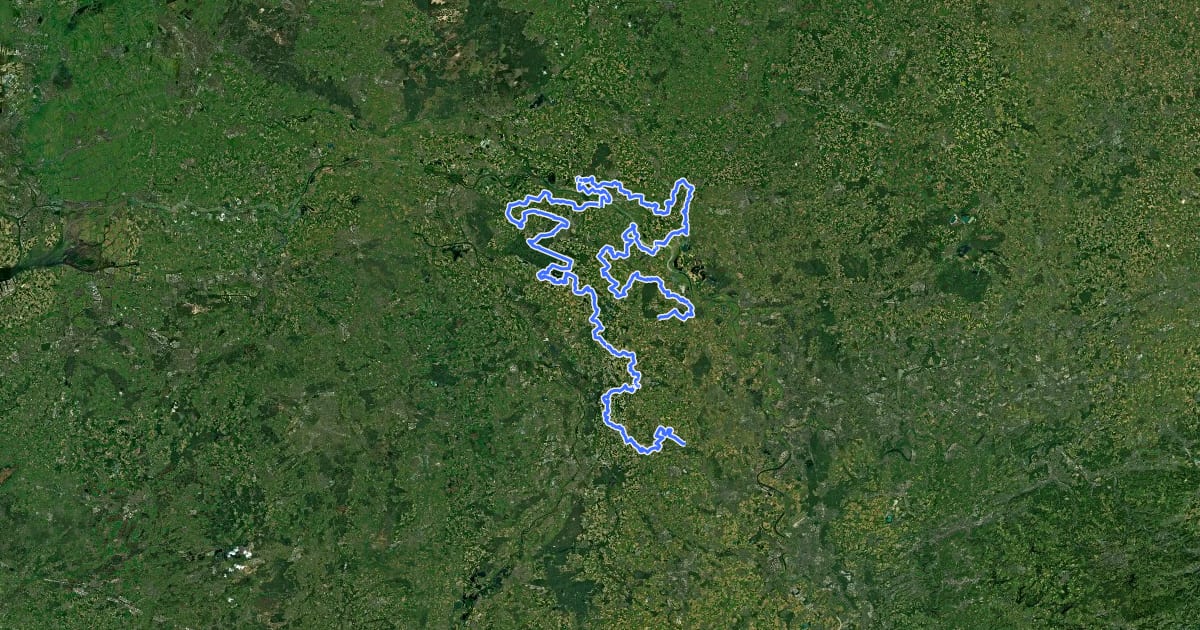 Маршрут NiederRheinroute (Nord) на спутниковом снимке