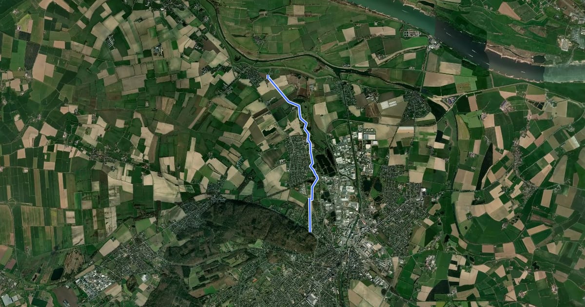 Маршрут NiederRheinroute-V001 на спутниковом снимке