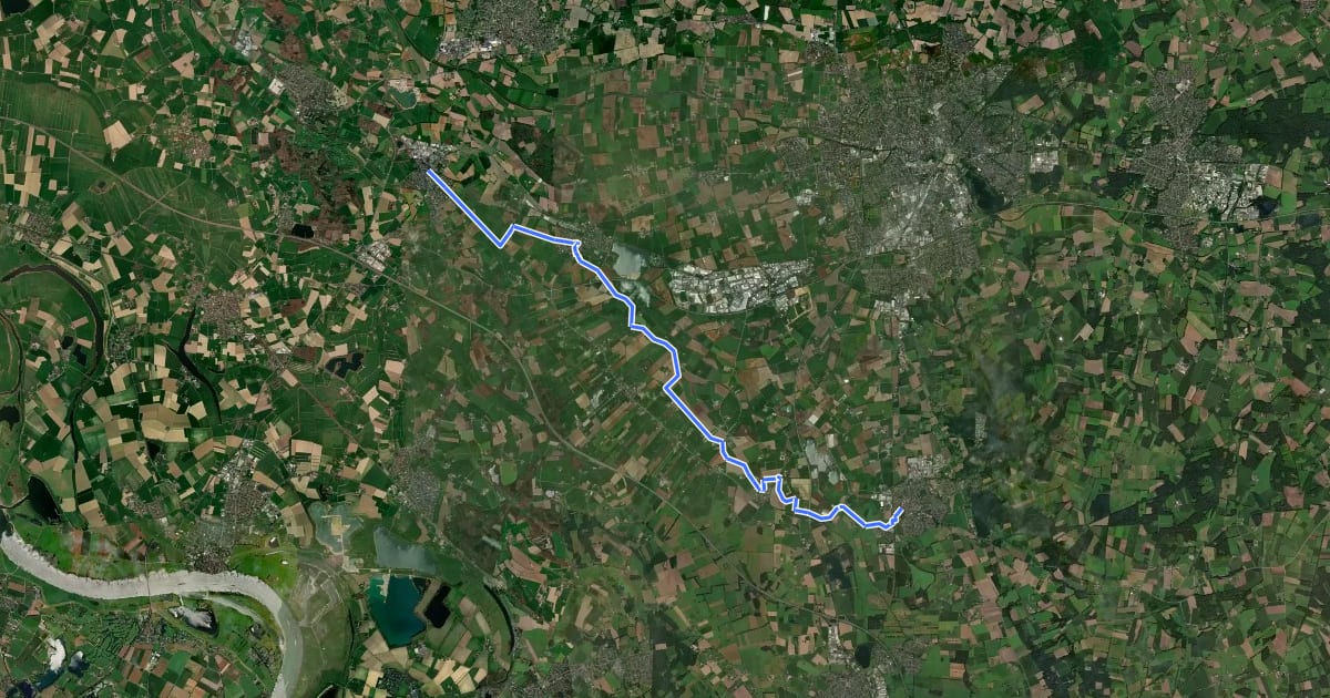 Маршрут NiederRheinroute-V006 на спутниковом снимке
