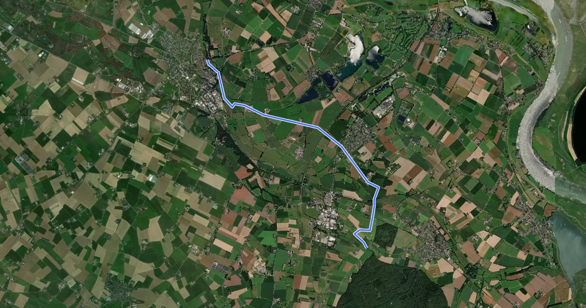 Маршрут NiederRheinroute-V011 на спутниковом снимке