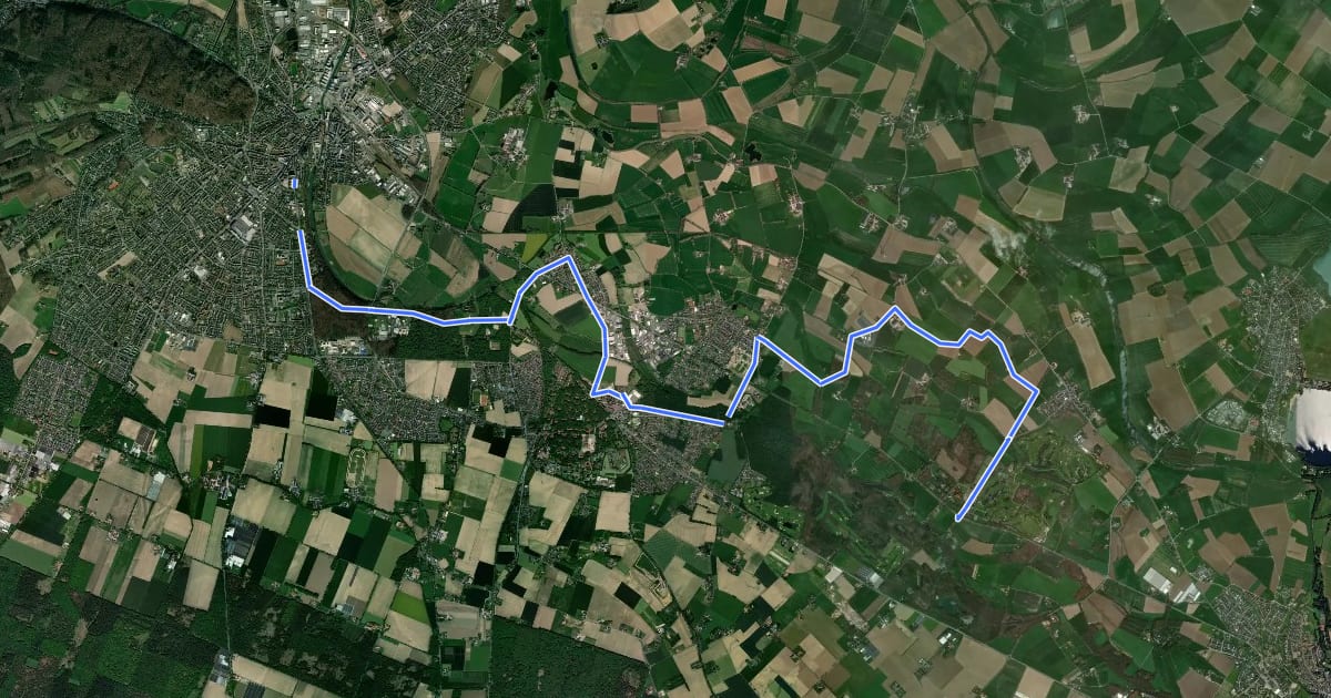 Маршрут NiederRheinroute-V012 на спутниковом снимке