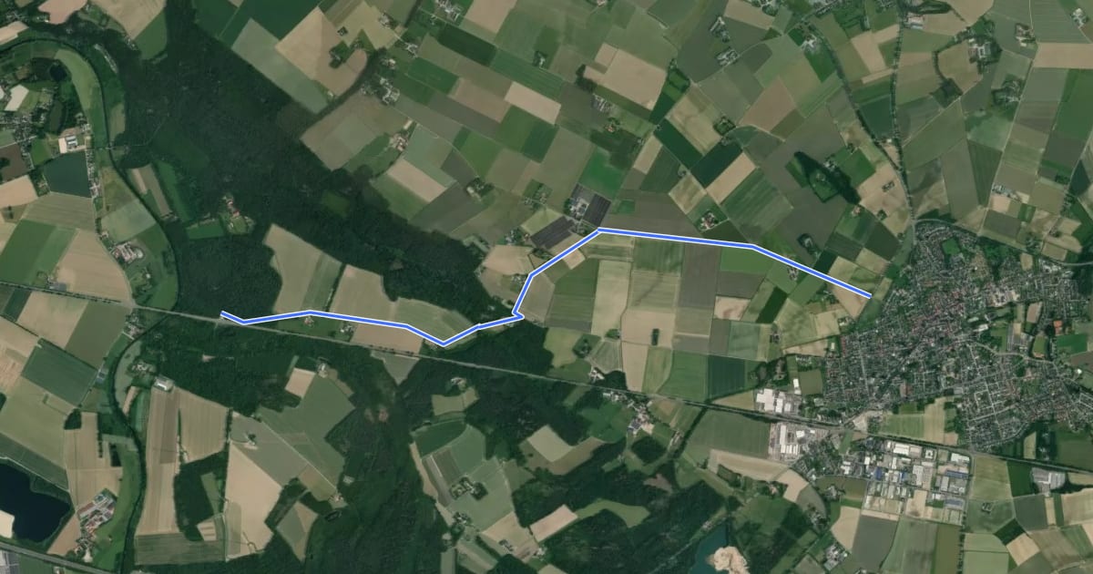 Маршрут NiederRheinroute-V014 на спутниковом снимке