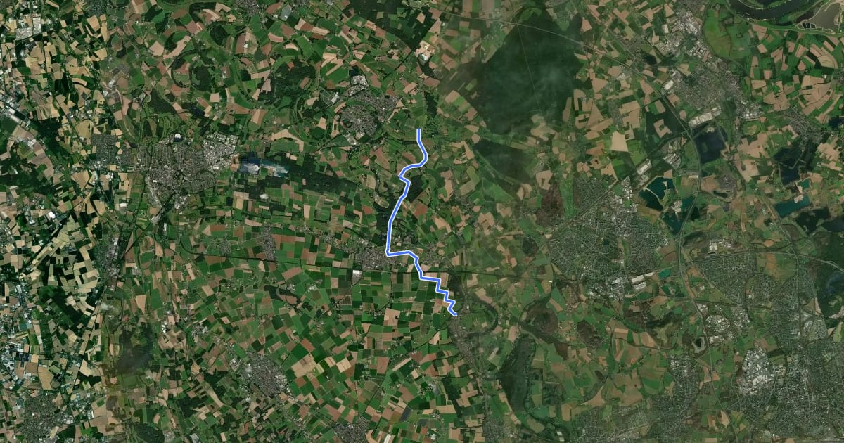 Маршрут NiederRheinroute-V023 на спутниковом снимке