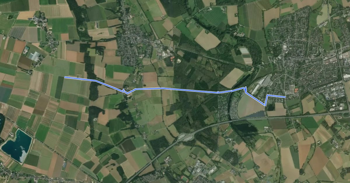 Маршрут NiederRheinroute-V040 на спутниковом снимке