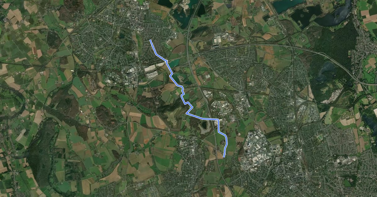 Маршрут NiederRheinroute-V041 на спутниковом снимке