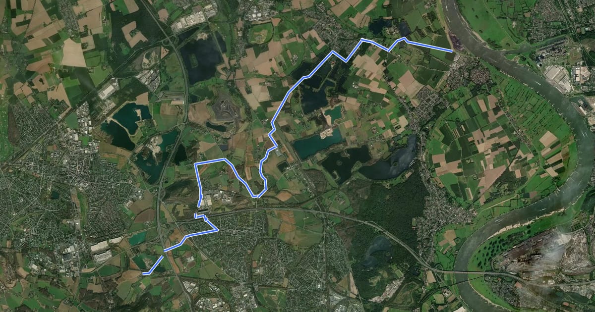 Маршрут NiederRheinroute-V043 на спутниковом снимке