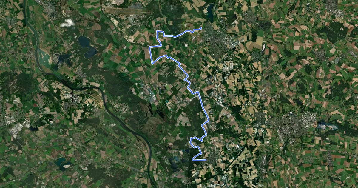 Маршрут NiederRheinroute-V044 на спутниковом снимке