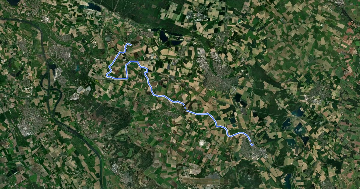 Маршрут NiederRheinroute-V046 на спутниковом снимке