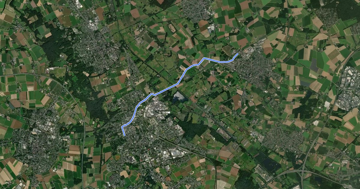 Маршрут NiederRheinroute-V058 на спутниковом снимке