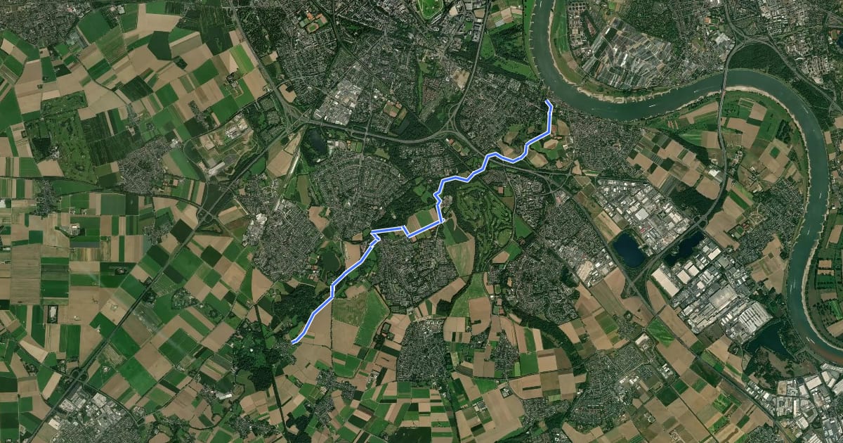Маршрут NiederRheinroute-V064 на спутниковом снимке