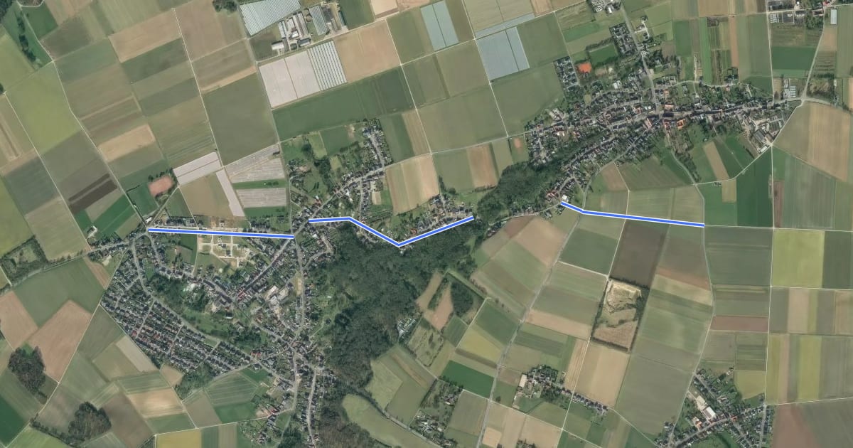Маршрут NiederRheinroute-V075 на спутниковом снимке