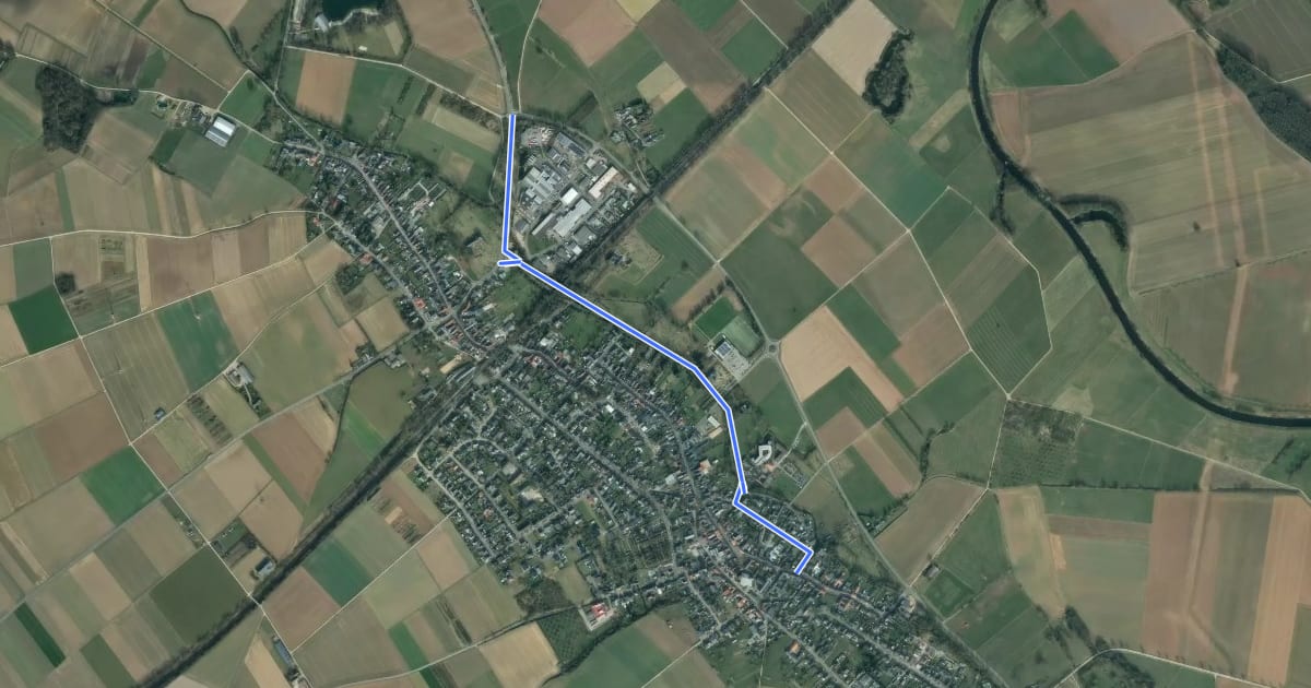 Маршрут NiederRheinroute-V078 на спутниковом снимке