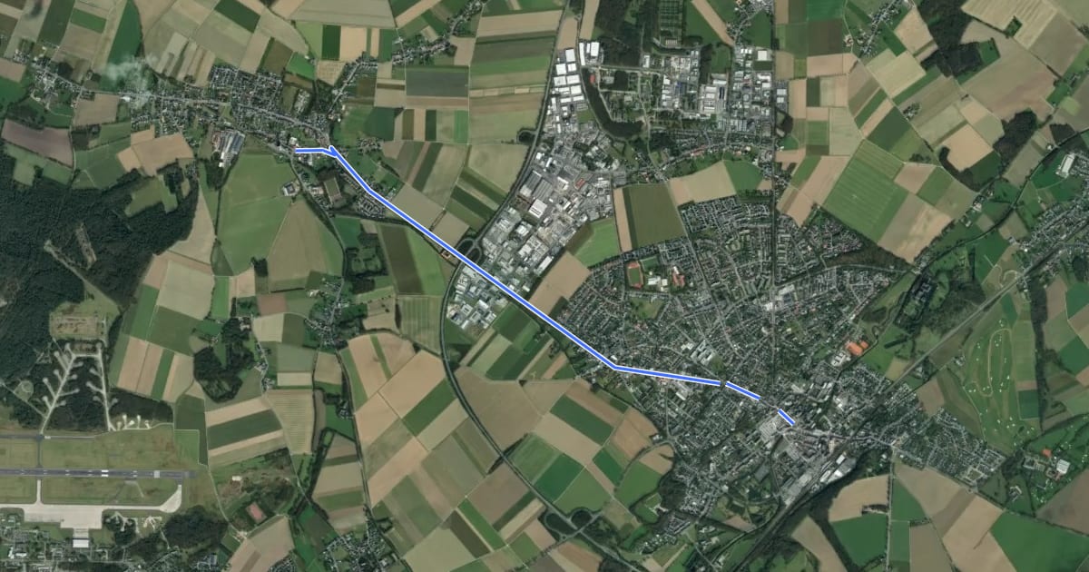 Маршрут NiederRheinroute-V081 на спутниковом снимке