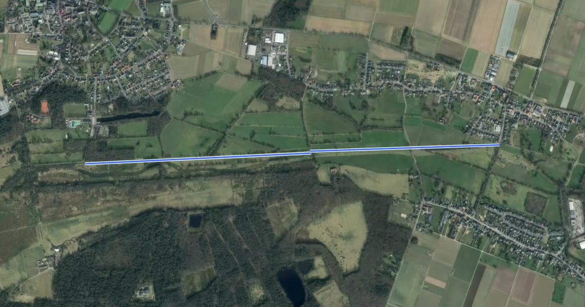 Маршрут NiederRheinroute-V083 на спутниковом снимке