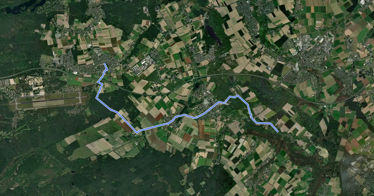 Маршрут NiederRheinroute-V089 на спутниковом снимке
