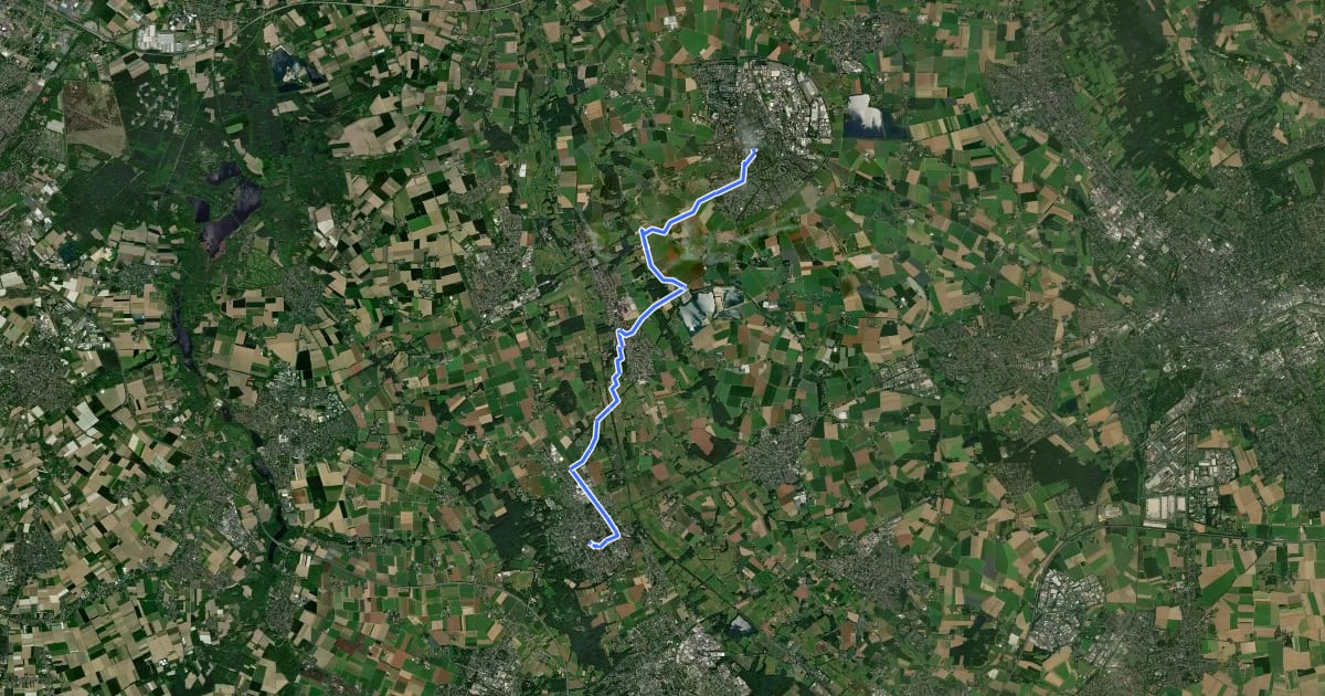 Маршрут NiederRheinroute-V094 на спутниковом снимке
