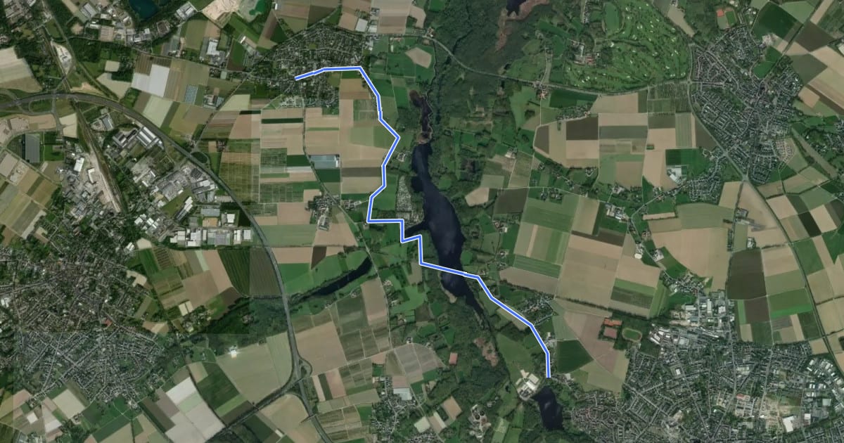 Маршрут NiederRheinroute-V097 на спутниковом снимке