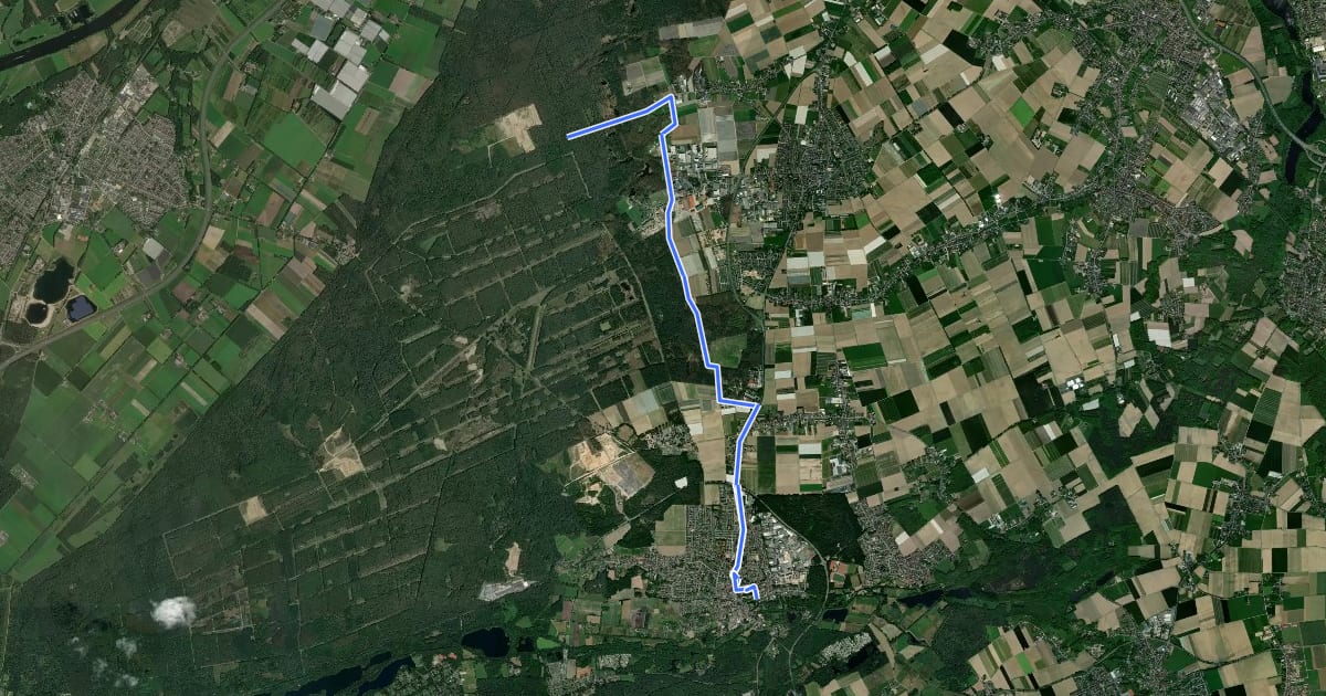 Маршрут NiederRheinroute-V098 на спутниковом снимке