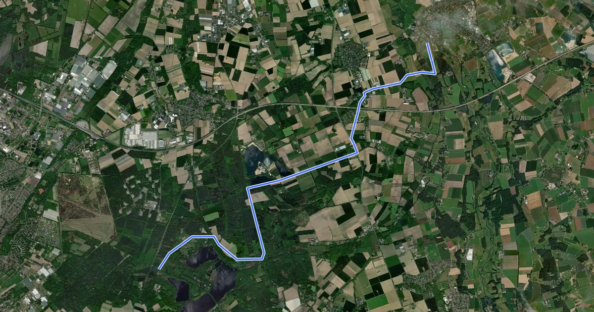 Маршрут NiederRheinroute-V099 на спутниковом снимке