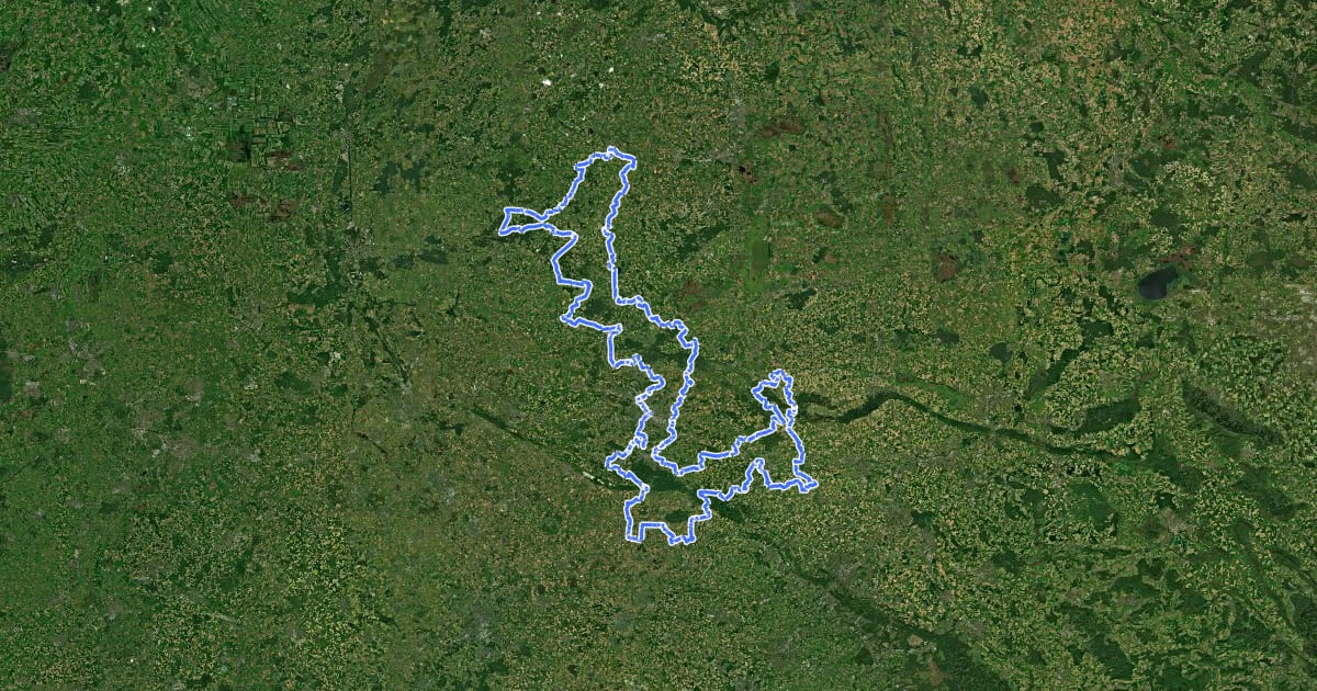 Маршрут Niedersächsische Mühlen-Tour на спутниковом снимке