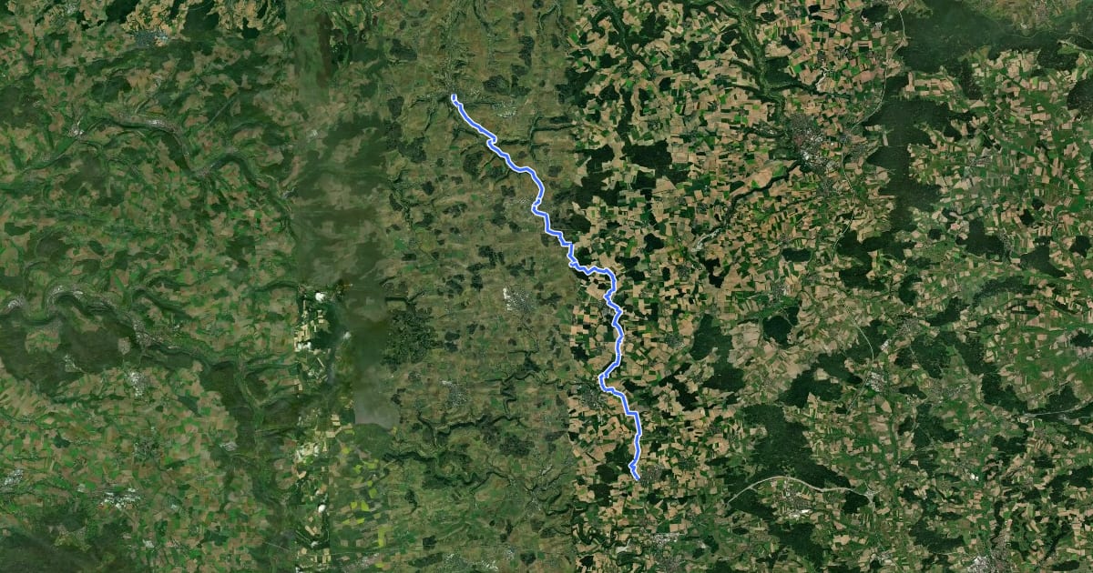 Маршрут Niederstetten - Wallhausen на спутниковом снимке
