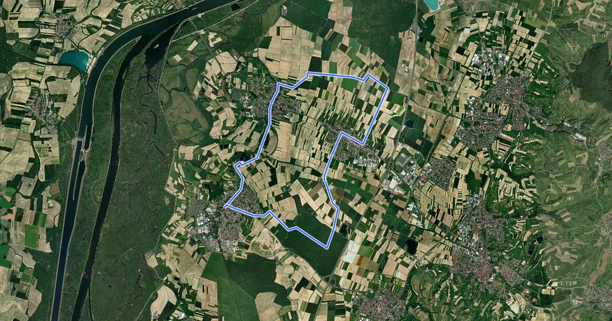 Маршрут Niederwald-Route на спутниковом снимке