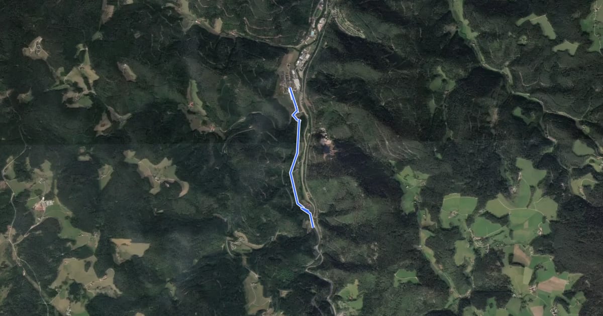 Маршрут Niederwasser Dorf - Am Bach на спутниковом снимке