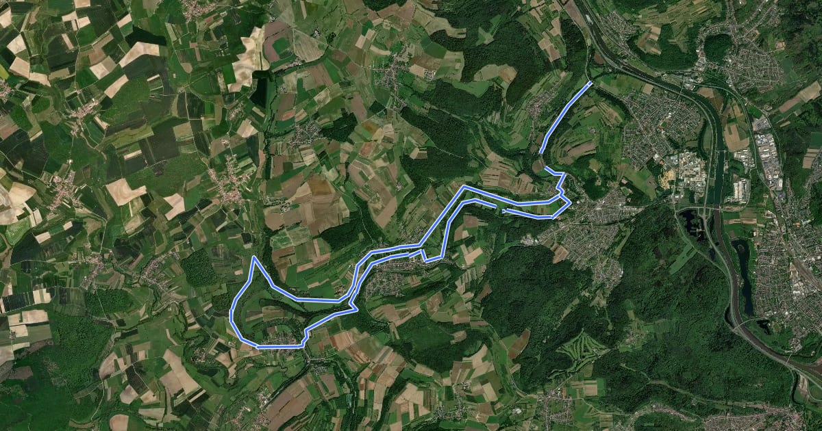 Маршрут NiedtalRadweg на спутниковом снимке