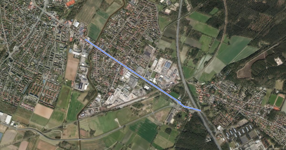 Маршрут Nienburg, Nienburger Bruchweg - Nienburg, Dorfstr. на спутниковом снимке