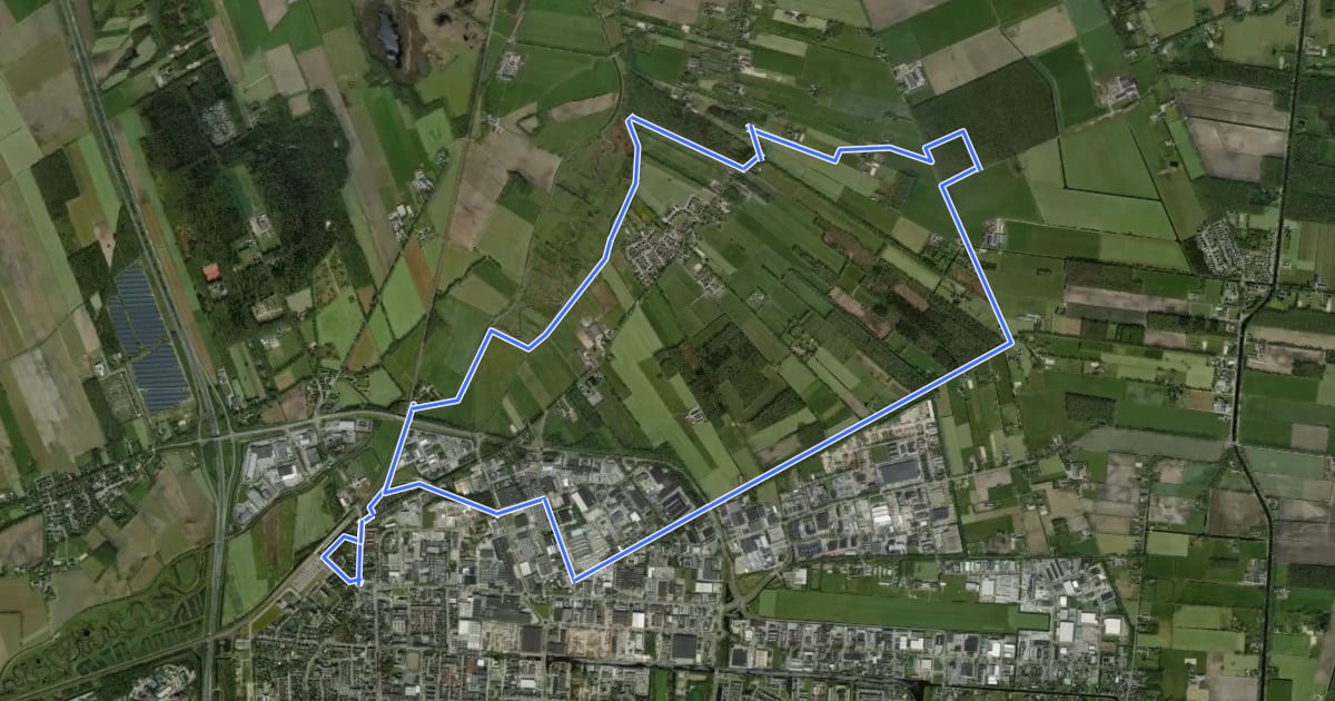 Маршрут Nieuw begin - Van Gogh wandelroute на спутниковом снимке