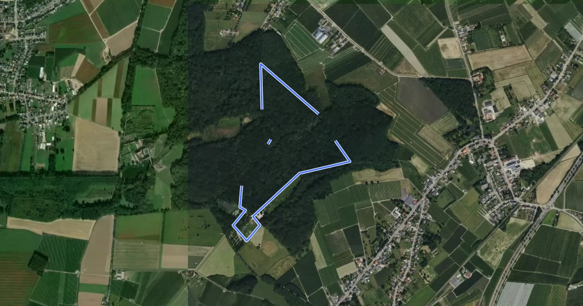 Маршрут Nieuwenhoven Blauwe ruit на спутниковом снимке