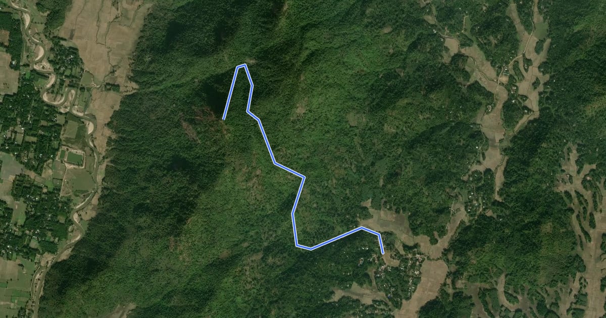 Маршрут Nigamkhola to Nakkati Hill на спутниковом снимке