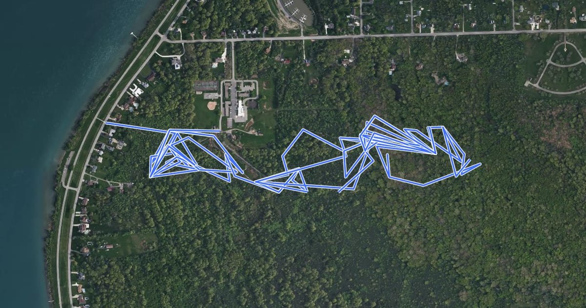 Маршрут Nike Base Trails на спутниковом снимке